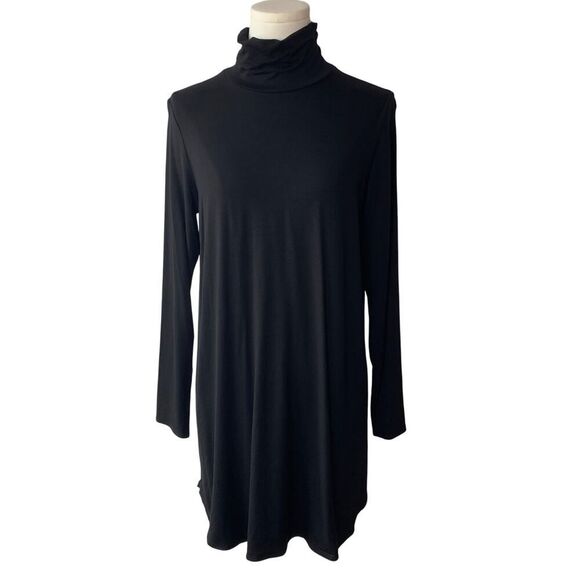 Eileen Fisher Black Tencel Turtleneck Dress Tunic Women’s SP Long Sleeve - Picture 1 of 8